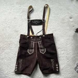 Men’s lederhosen for Oktoberfest. Size 54 eu 37-38 us and extra large shirt.